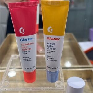 Glossier Skincare and Lip Gloss Collection mango balm & strawberry balm duo new